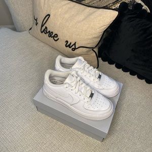 White Air Force ones low size 5